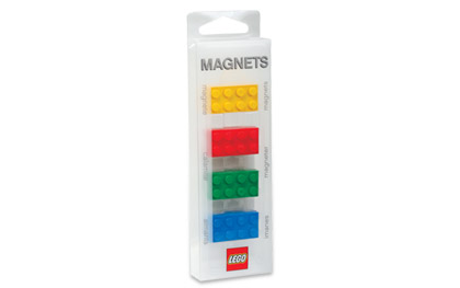 [G 851008 (No Colour)] Magnet Set, Bricks 2 x 4 (4) - Yellow, Red, Green, Blue blister pack