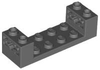 [P 65635 (Dark Bluish Gray)] Technic, Brick 2 x 6 x 1 1/3 with Axle Holes and Bottom Pins