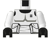 [P 973psec01 (White)] Torso SW Armor Scout Trooper Pattern (Dark Gray Accents) / White Arms / Black Hands