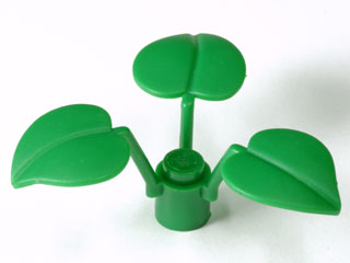 Plant Stem with Stud and 3 Large Leaves