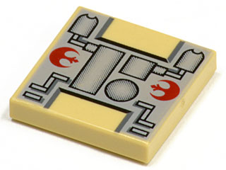 [P 3068ps1 (Tan)] Tile 2 x 2 with SW Rebel Mechanical Pattern