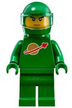 [M idea007 (No Colour)] Classic Space - Green with Air Tanks and Motorcycle (Standard) Helmet with Visor (Pete)