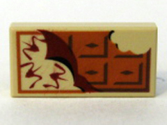 [P 3069pb0038 (Tan)] Tile 1 x 2 with Chocolate Bar Pattern