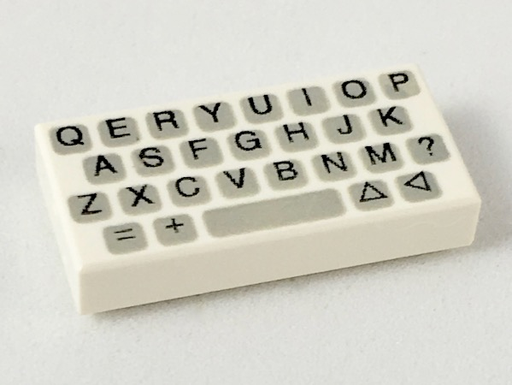 [P 3069p80 (White)] Tile 1 x 2 with Computer Keyboard Simple Pattern