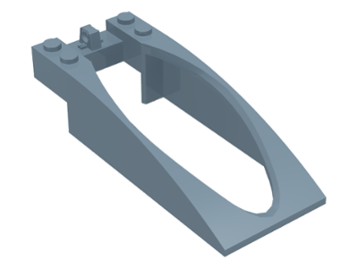[P 47843 (Sand Blue)] Windscreen 10 x 4 x 2 Curved with Bubble Cutout and Single Hinge Finger