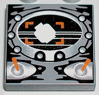 [P 3068pb0070 (Dark Bluish Gray)] Tile 2 x 2 with Alpha Team Arctic Oval Display Pattern