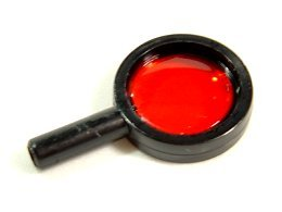 [P 30152c02 (Black)] Minifigure, Utensil Magnifying Glass with Trans-Red Lens (Alpha Team)
