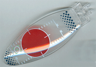 [P 47844pb01 (Trans-Clear)] Windscreen 9 x 3 x 1 2/3 Bubble Canopy with Red Circle and Verniers Pattern