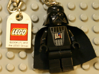 [G 850353 (No Colour)] Darth Vader Key Chain with Lego Logo Tile, Modified 3 x 2 Curved with Hole