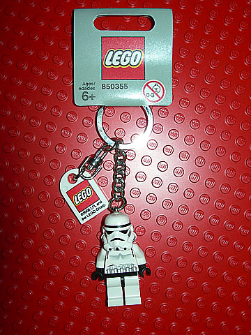 [G 850355 (No Colour)] Stormtrooper Key Chain with Lego Logo Tile, Modified 3 x 2 Curved with Hole