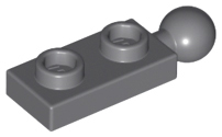 [P 22890 (Dark Bluish Gray)] Plate, Modified 1 x 2 with Tow Ball on End