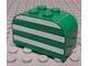 [P 4744px4 (Green)] Slope, Curved 4 x 2 x 2 Double with 4 Studs with White Stripes Pattern
