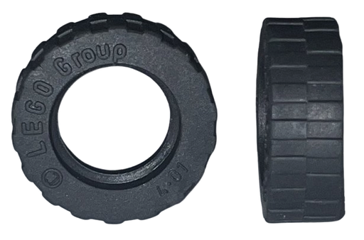 [P 42611 (Black)] Tire 17.5mm D. x 6mm with Shallow Staggered Treads