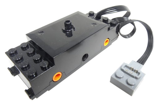 [P 87574c01 (Black)] Electric, Train Motor 9V RC Train with Integrated PF Attachment, Orange Wheel Holders