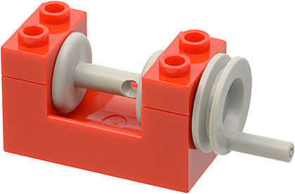 [P 73037c00 (Red)] String Reel Winch 2 x 4 x 2 with Light Gray Drum