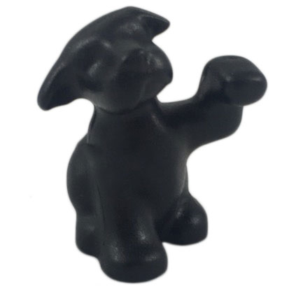 [P 6250 (Black)] Dog, Belville, Sitting with Raised Paw