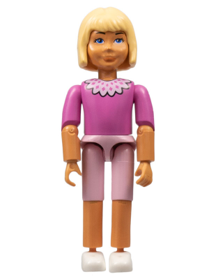 [M belvfemale21 (No Colour)] Belville Female, Child Girl  - Pink Shorts, Dark Pink Top with Lace Collar Pattern, Very Light Orange Hair, White Shoes (75755)