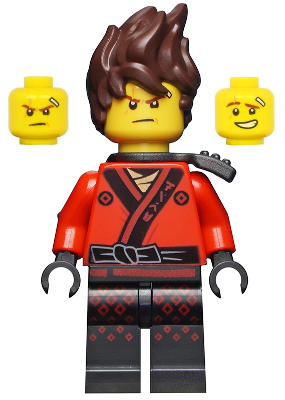 [M njo0360 (No Colour)] Kai - The LEGO Ninjago Movie, Hair, Pearl Dark Gray Scabbard