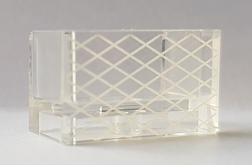[P 23969pb004 (Trans-Clear)] Panel 1 x 2 x 1 with Rounded Corners and 2 Sides with Soccer (Football) Goal Net Pattern