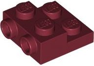 [P 4304 (Dark Red)] Plate, Modified 2 x 2 x 2/3 with 2 Studs on Side - Hollow Bottom Tube