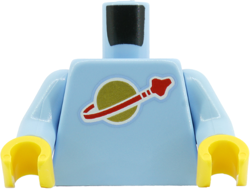 [P 973p90new2c15 (Bright Light Blue)] Torso with Classic Space Logo High on Torso Pattern, Inside with Ribs (second reissue) / Bright Light Blue Arms / Yellow Hands (BAM)