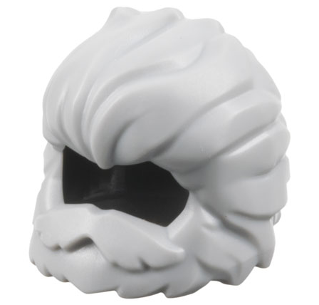 [P 1989 (Light Bluish Gray)] Minifigure, Hair Swept Back and Wavy with Short Beard