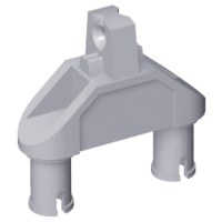 [P 47973 (Light Bluish Gray)] Hinge 1 x 3 with Two Pins, Locking 1 Finger - Round Pin Holes