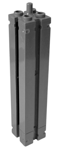 [P 30646b (Dark Bluish Gray)] Support 2 x 2 x 8 with Channels and Top Peg, Smooth on All Sides