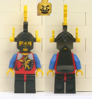 [M cas018a (No Colour)] Dragon Knights - Knight 2, Black Legs with Red Hips, Black Dragon Helmet, Yellow Plumes, Black Plastic Cape