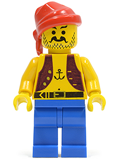 [M pi013 (No Colour)] Pirate Anchor Dark Purple Vest, Blue Legs, Red Bandana