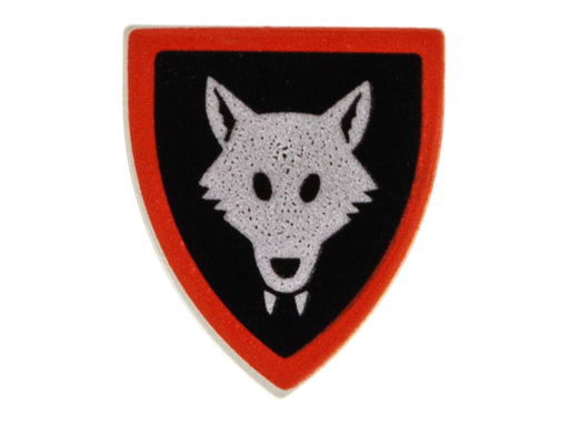 [P 3846p44 (Light Gray)] Minifigure, Shield Triangular Short with Wolfpack Pattern (Undetermined Type)
