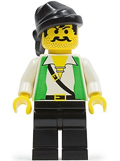 [M pi047 (No Colour)] Pirate Green Vest, Black Legs, Black Bandana