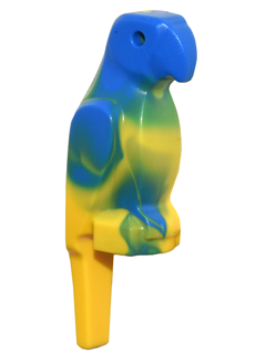 [P 27063pb01 (Yellow)] Bird, Parrot with Large Beak with Marbled Blue Pattern