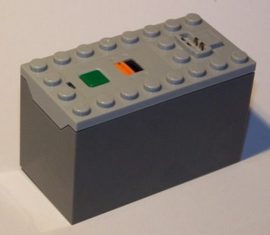 [P 87513c01 (Light Bluish Gray)] Electric 9V Battery Box Power Functions (Non-Rechargeable) with Dark Bluish Gray Bottom