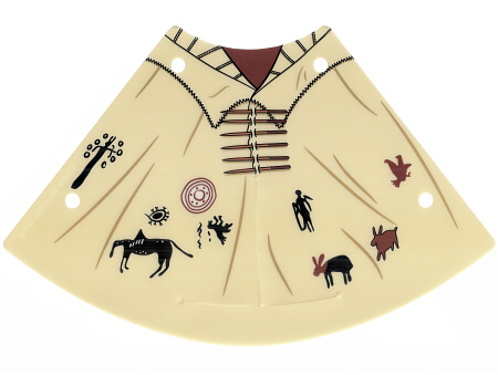 [P 13882 (Tan)] Plastic Tepee Cover with Western Indians Motifs Pattern