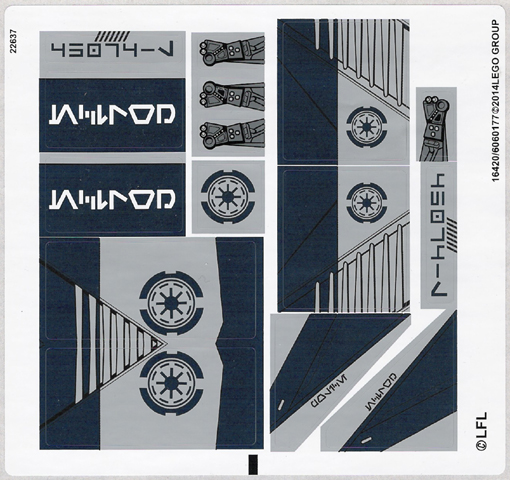 [P 75046stk01 (No Colour)] Sticker Sheet for Set 75046 - (16420/6060177)
