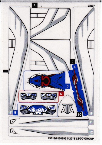 [P 76028stk01a (No Colour)] Sticker Sheet for Set 76028 - Transparent Background Version - (19618/6100695)