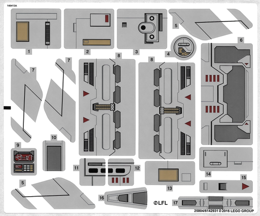 [P 75140stk01a (No Colour)] Sticker Sheet for Set 75140 - International Version - (25804/6142931)