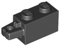 Hinge Brick 1 x 2 Locking with 1 Finger Horizontal End