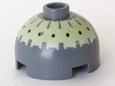 [P 553px3 (Dark Bluish Gray)] Brick, Round 2 x 2 Dome Top with Black Spots on Bright Light Yellow Pattern (Buzz Droid)