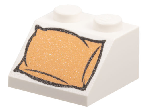 [P 3039px20 (White)] Slope 45 2 x 2 with Nougat Pillow Pattern