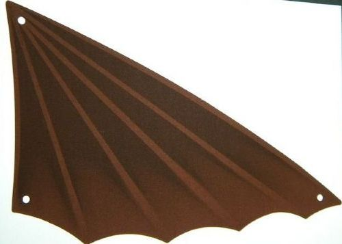 [P 14306 (Reddish Brown)] Cloth Sail Triangular 18 x 34 with Winged Edge and Dark Brown Pattern