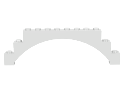 [P 14707 (White)] Arch 1 x 12 x 3 Raised Arch with 1 Cross Support
