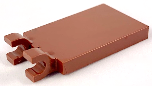 [P 30350c (Reddish Brown)] Tile, Modified 2 x 3 with 2 U Clips
