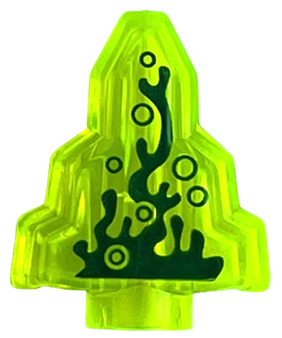 [P 10178pb02 (Trans-Neon Green)] Rock 1 x 2 Crystal Stepped with Dark Green Swamp Gas Moonstone Pattern