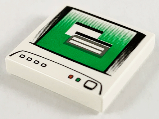 [P 3068pb0021 (White)] Tile 2 x 2 with Computer Monitor without Power Switch Pattern