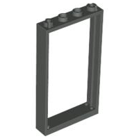 [P 30179 (Dark Gray)] Door, Frame 1 x 4 x 6 with 4 Holes on Top and Bottom