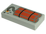 [P 3069p03 (Light Gray)] Tile 1 x 2 with Dynamite Pattern