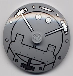 [P 3960pb009 (Light Bluish Gray)] Dish 4 x 4 Inverted (Radar) with Solid Stud with Vault Door Pattern