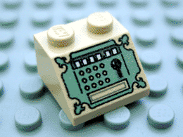 [P 3039pb026 (Tan)] Slope 45 2 x 2 with Sand Green Cash Register Pattern